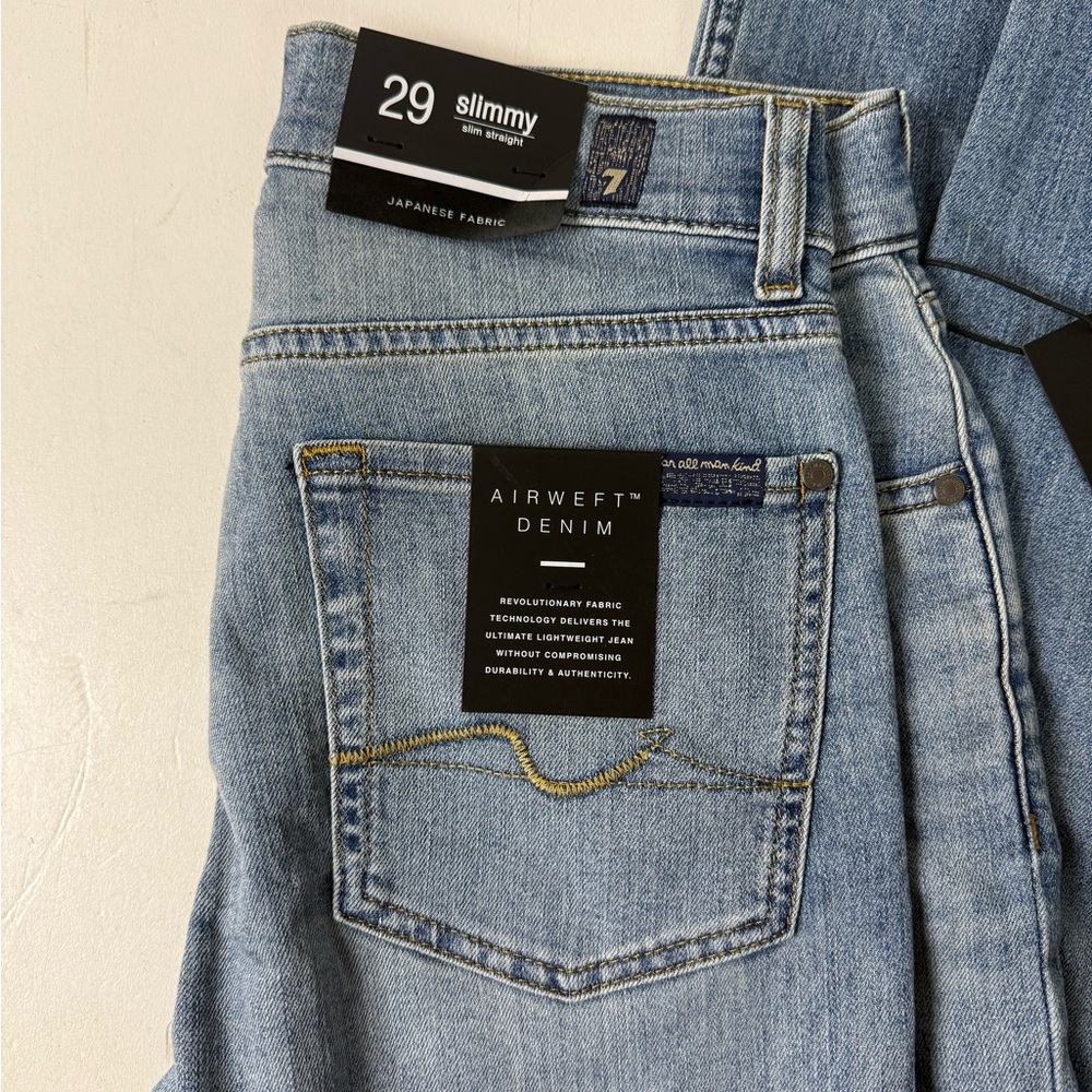 7 for all Mankind Slimmy Slim Straight Japanese Fabric Airweft Denim Jeans NWT